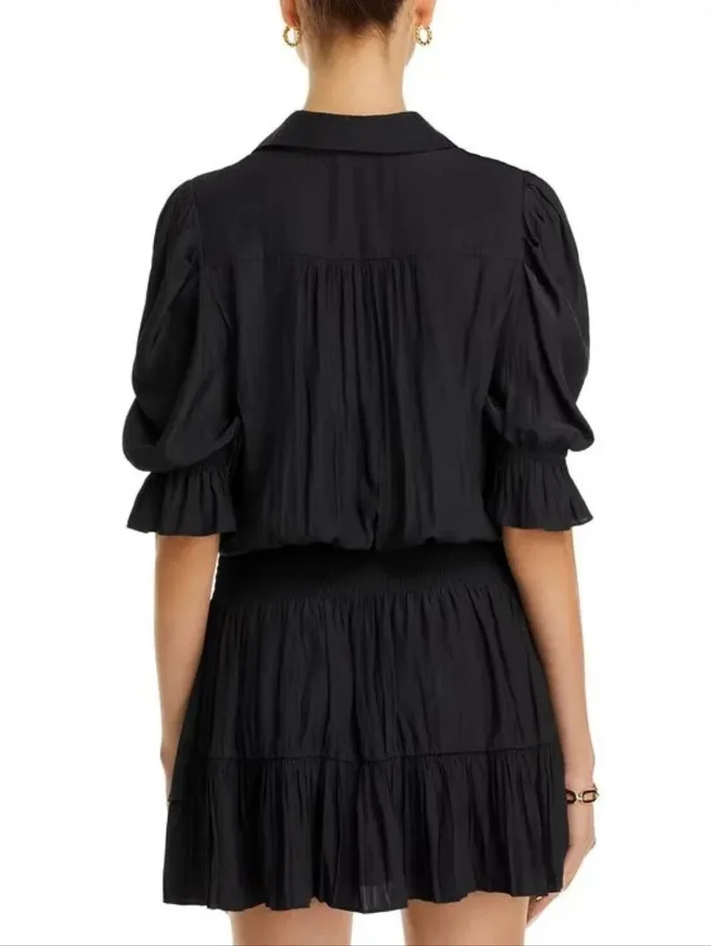 Ramy Brook angelina smocked waist ruffled hem dress